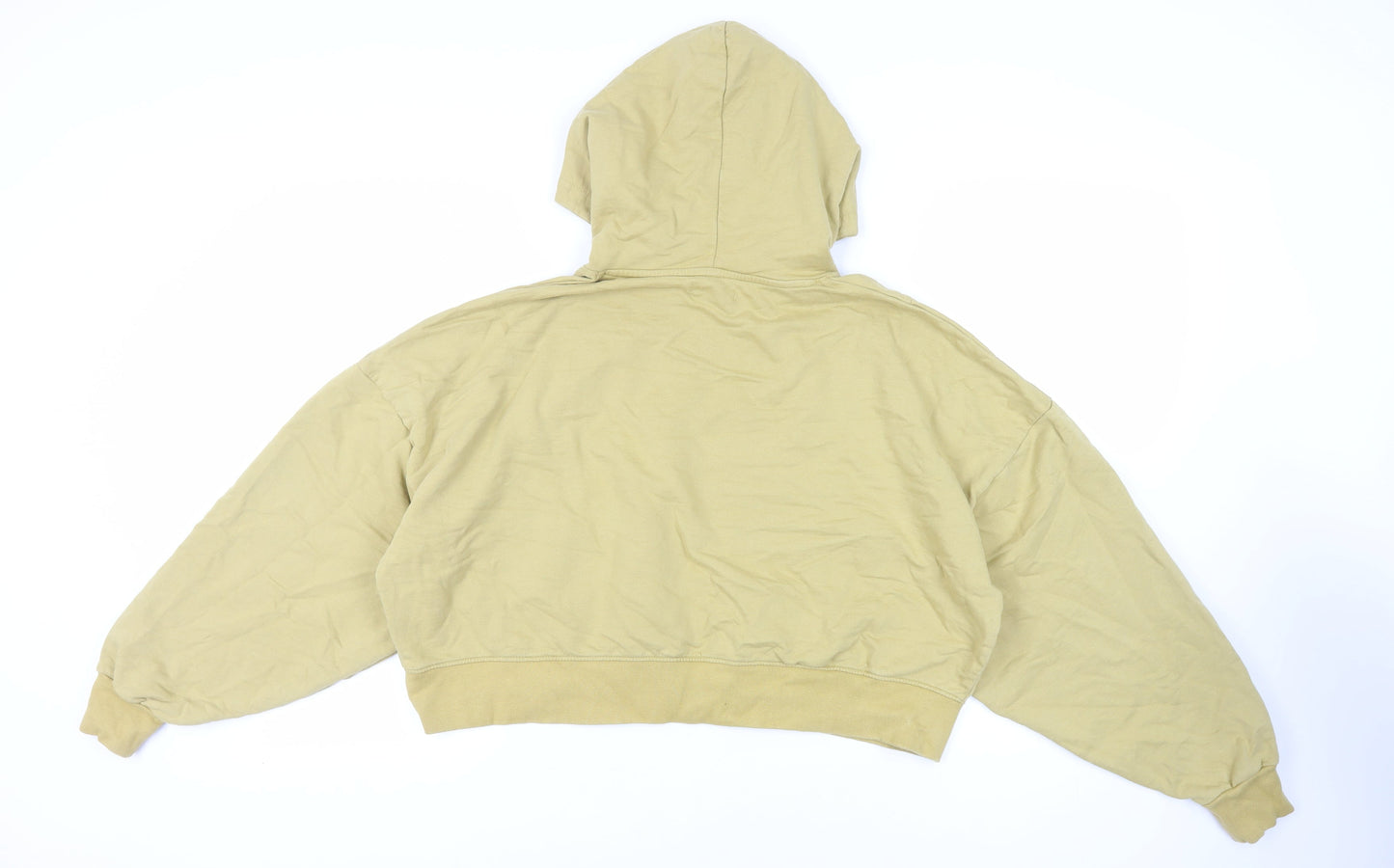 PRETTYLITTLETHING Womens Yellow Cotton Pullover Hoodie Size S Pullover - Oversized