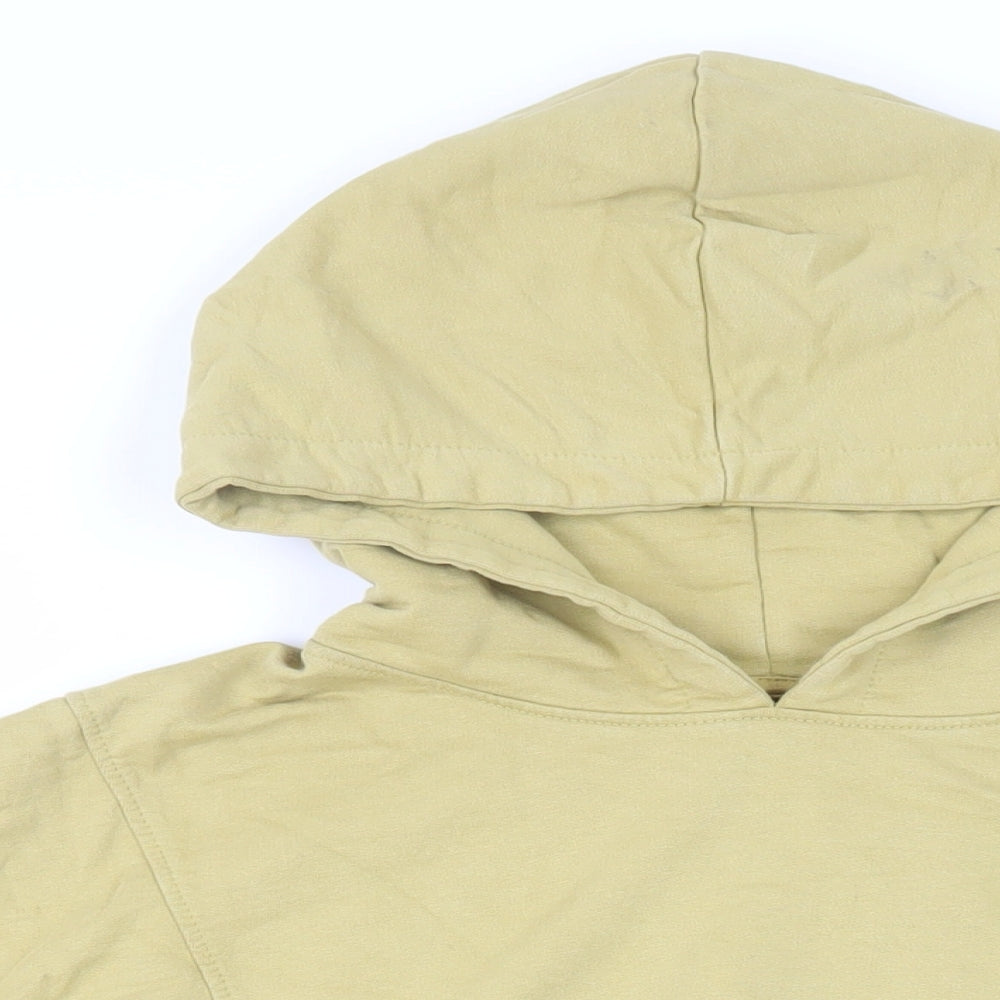 PRETTYLITTLETHING Womens Yellow Cotton Pullover Hoodie Size S Pullover - Oversized