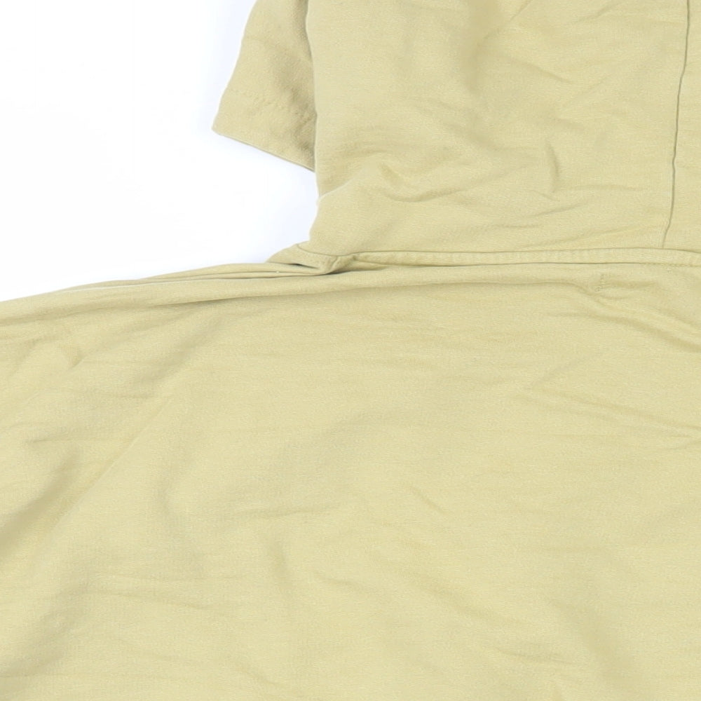 PRETTYLITTLETHING Womens Yellow Cotton Pullover Hoodie Size S Pullover - Oversized