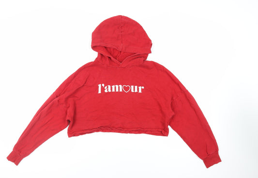 Womens UK Size S Divided by H&M Red Pullover Hoodie