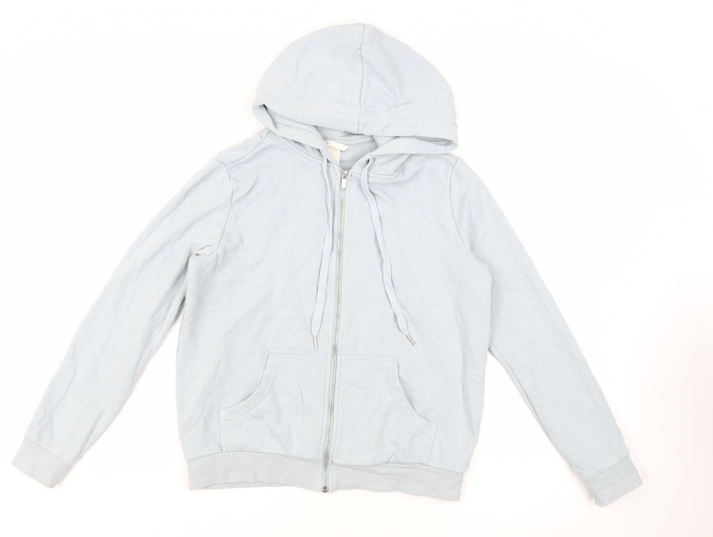 H&M Womens Blue Cotton Full Zip Hoodie Size S Zip - Pockets