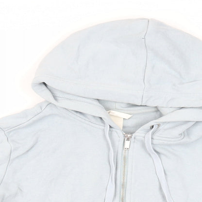 H&M Womens Blue Cotton Full Zip Hoodie Size S Zip - Pockets
