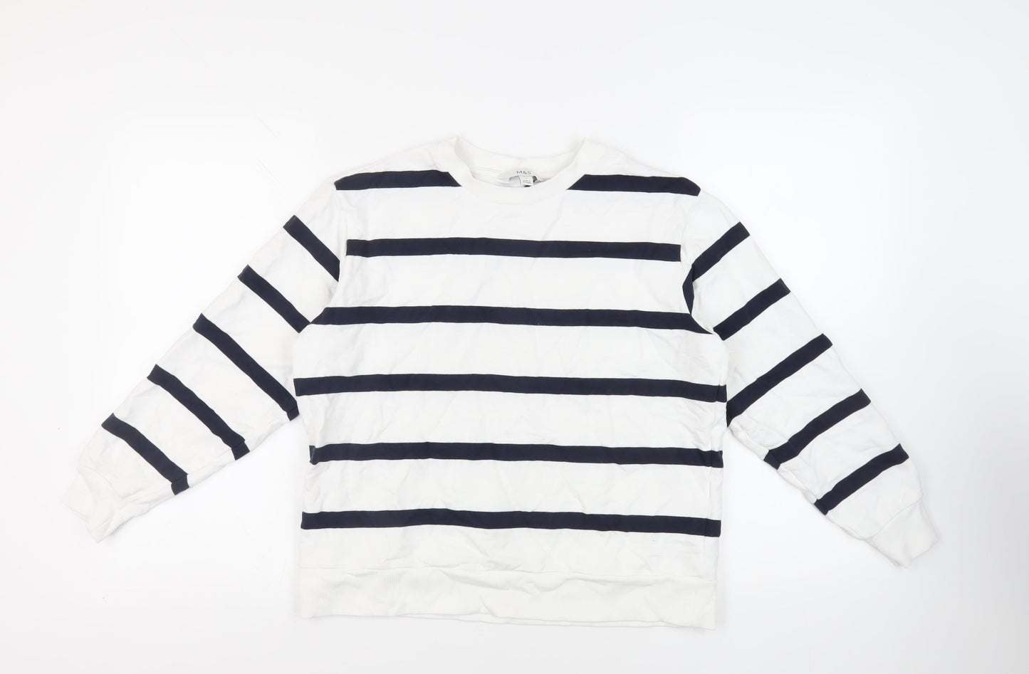 Womens UK Size M Marks and Spencer White Pullover Sweatshirt