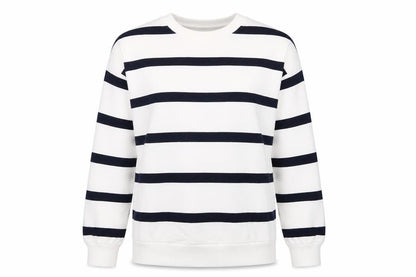 Marks & Spencer Womens White Striped Cotton Pullover Sweatshirt Size M Pullover