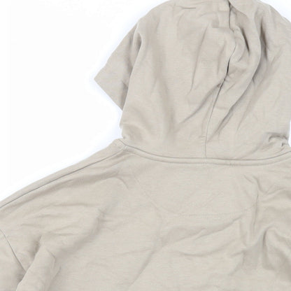 Marks and Spencer Girls Beige Cotton Full Zip Hoodie Size 8-9 Years Zip - Pockets