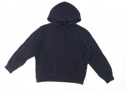 Marks & Spencer Womens Blue Cotton Pullover Hoodie Size S Pullover - Pockets