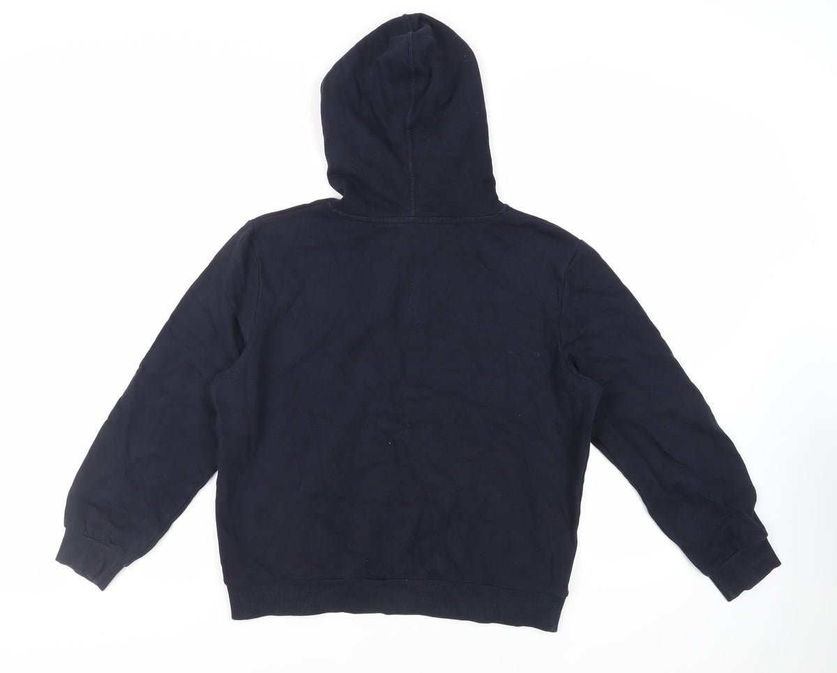 Marks & Spencer Womens Blue Cotton Pullover Hoodie Size S Pullover - Pockets