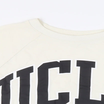 H&M Womens Ivory Cotton Pullover Sweatshirt Size L Pullover - UCLA