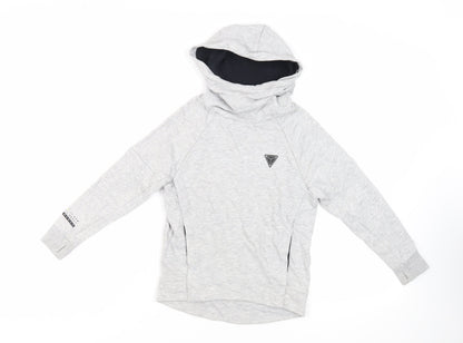 Next Boys Grey Cotton Pullover Hoodie Size 8 Years - Pockets