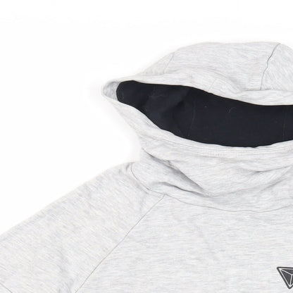 Next Boys Grey Cotton Pullover Hoodie Size 8 Years - Pockets