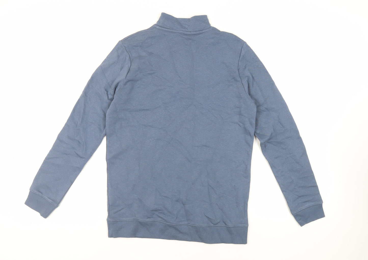 Marks and Spencer Boys Blue Cotton Pullover Sweatshirt Size 13-14 Years Zip