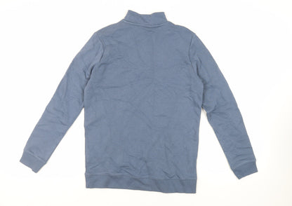Marks and Spencer Boys Blue Cotton Pullover Sweatshirt Size 13-14 Years Zip