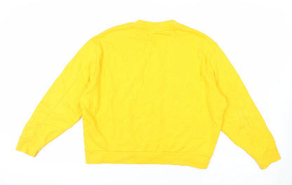Weekday Womens Yellow Cotton Pullover Sweatshirt Size S Pullover