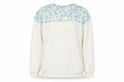 River Island Womens Ivory Floral Cotton Pullover Sweatshirt Size M Pullover