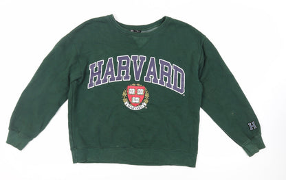 Zara Womens Green Cotton Pullover Sweatshirt Size M Pullover - Harvard