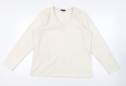Womens UK Size L Lands' End Ivory Pullover Sweatshirt
