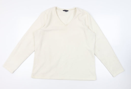 Womens UK Size L Lands' End Ivory Pullover Sweatshirt