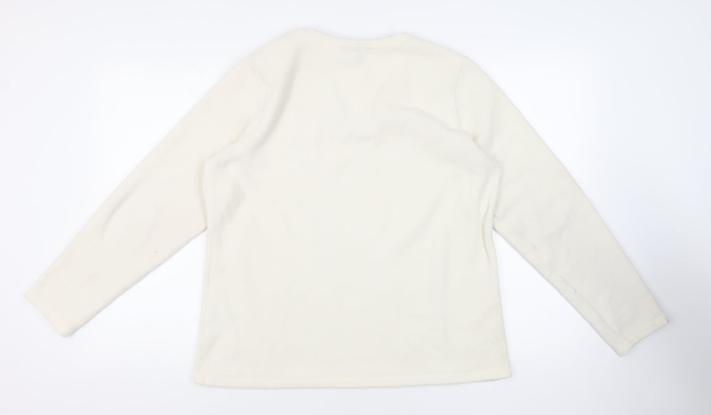 Womens UK Size L Lands' End Ivory Pullover Sweatshirt