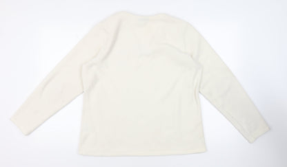 Womens UK Size L Lands' End Ivory Pullover Sweatshirt