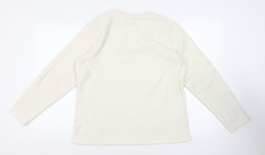 Womens UK Size L Lands' End Ivory Pullover Sweatshirt