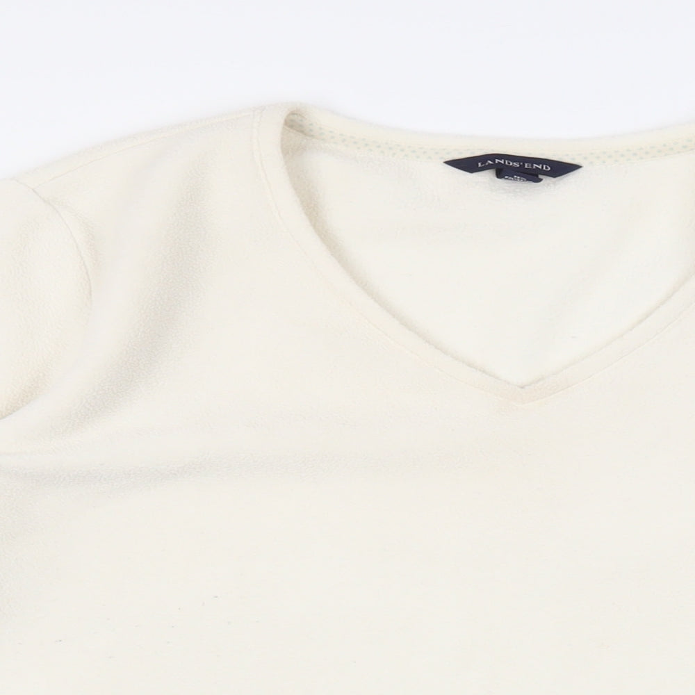 Womens UK Size L Lands' End Ivory Pullover Sweatshirt