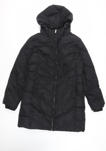 Womens UK Size 12 Capsule Black Quilted Coat