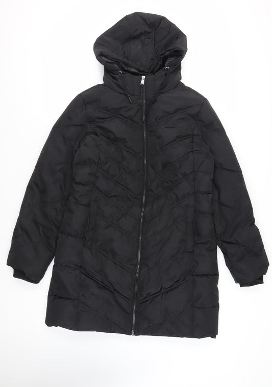 Womens UK Size 12 Capsule Black Quilted Coat