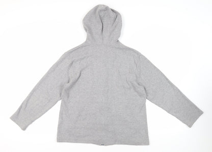 House of Fraser Womens Grey Cotton Full Zip Hoodie Size M Zip