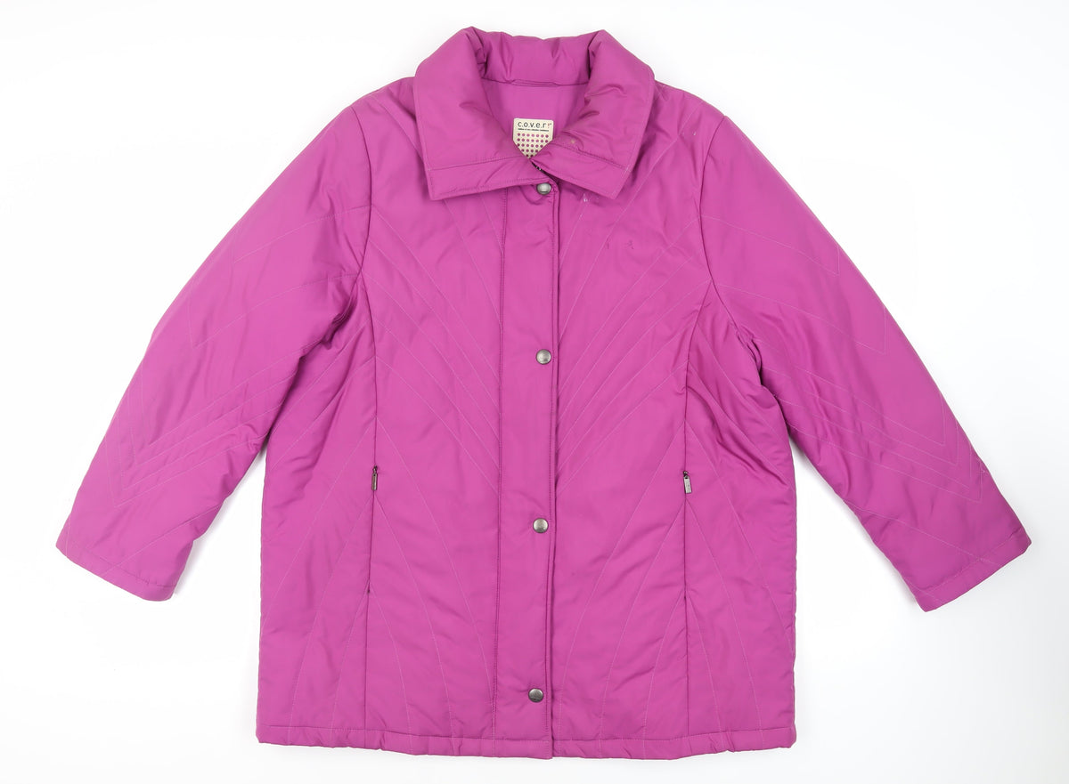 c.o.v.e.r! Womens Purple Jacket Size L Zip
