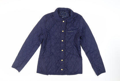 Womens UK Size 10 Mountain Life Blue Quilted Coat
