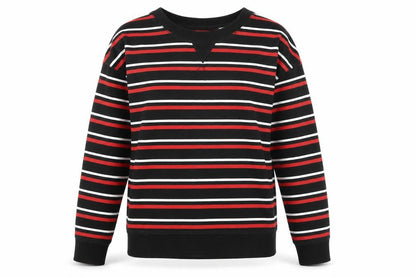 Next Womens Black Striped Cotton Basic T-Shirt Size 10 Round Neck