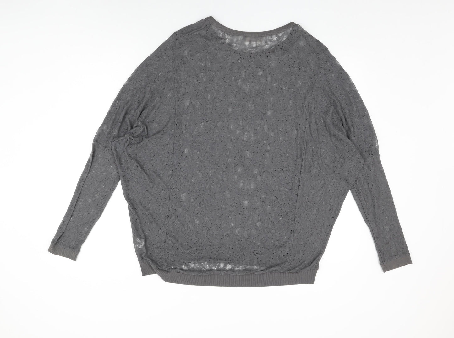 Womens UK Size 16 Label Lab Grey Basic T-Shirt