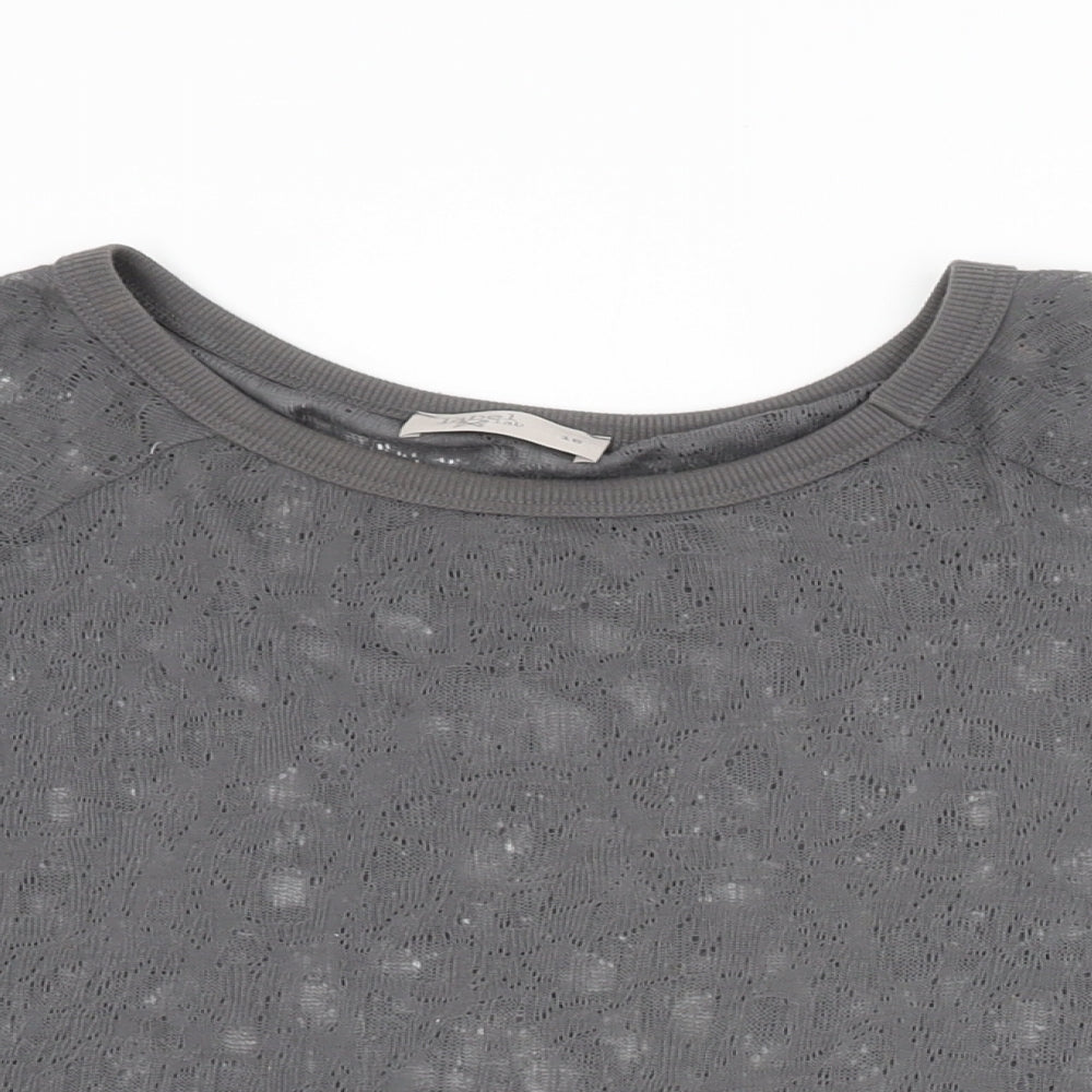 Womens UK Size 16 Label Lab Grey Basic T-Shirt