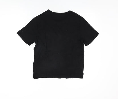 Boohoo Womens Black Viscose Basic T-Shirt Size 10 Round Neck - Bride's Squad