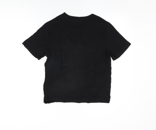 Boohoo Womens Black Viscose Basic T-Shirt Size 10 Round Neck - Bride's Squad