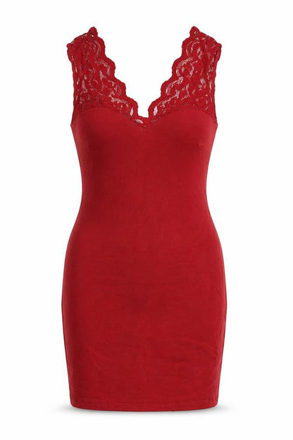 H&M Womens Red Cotton Bodycon Size S V-Neck Pullover