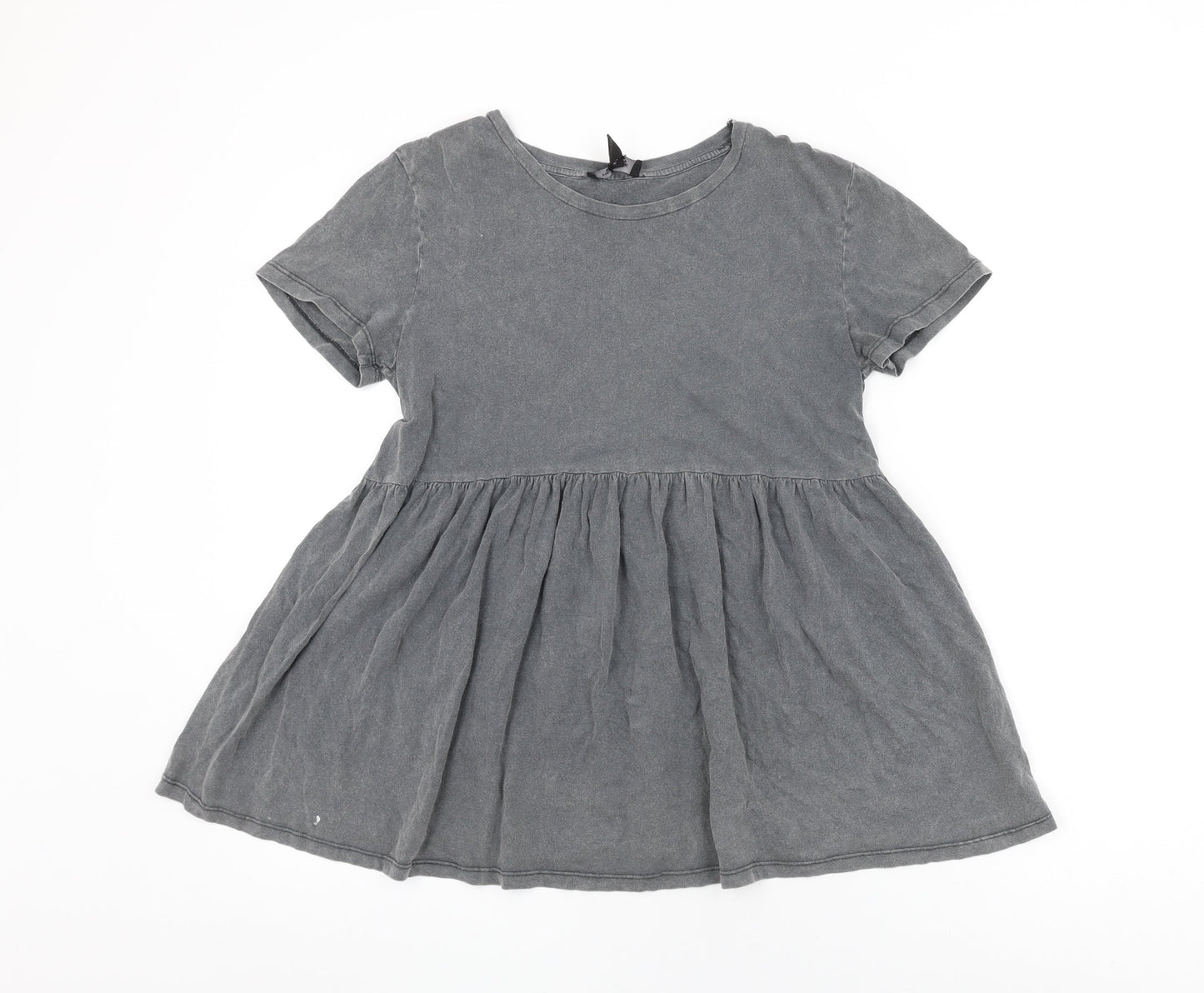 Womens UK Size 10 New Look Grey Basic T-Shirt