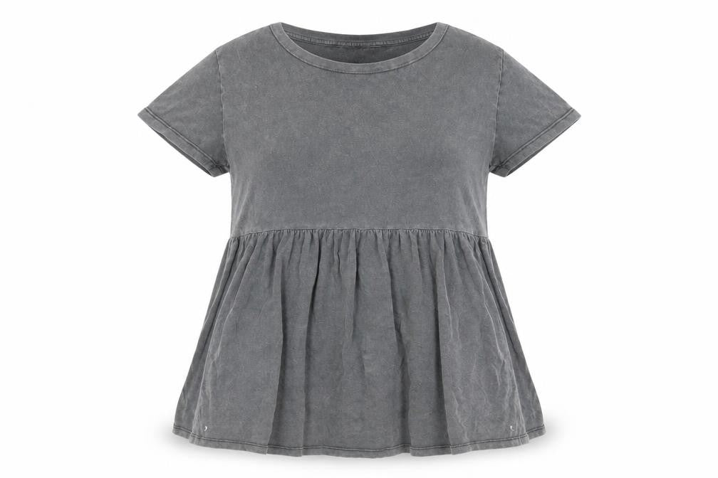 Womens UK Size 10 New Look Grey Basic T-Shirt