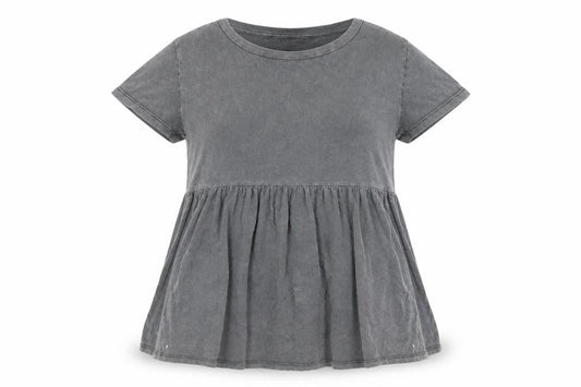 Womens UK Size 10 New Look Grey Basic T-Shirt