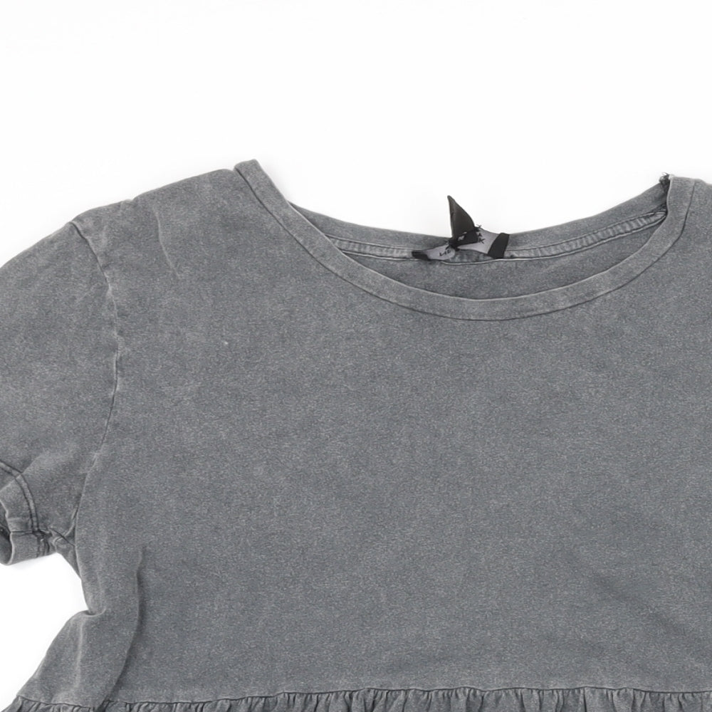Womens UK Size 10 New Look Grey Basic T-Shirt