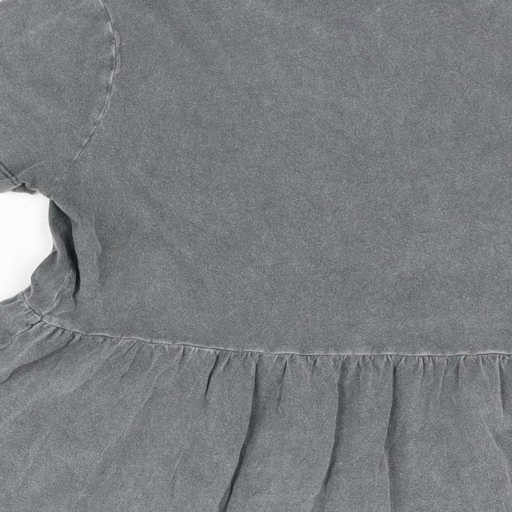 Womens UK Size 10 New Look Grey Basic T-Shirt
