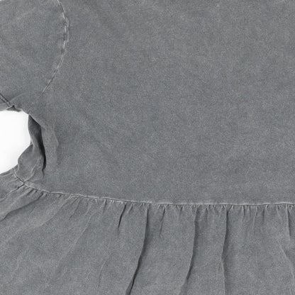 Womens UK Size 10 New Look Grey Basic T-Shirt