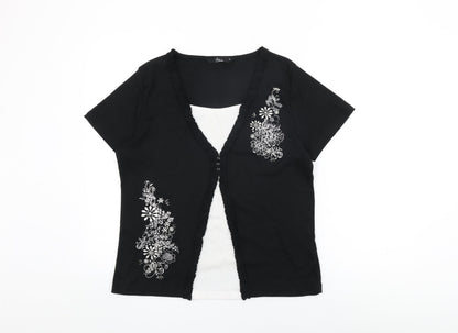Womens UK Size M BM Collection Black Basic T-Shirt