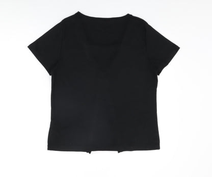 Womens UK Size M BM Collection Black Basic T-Shirt
