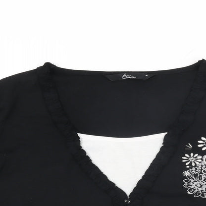 Womens UK Size M BM Collection Black Basic T-Shirt