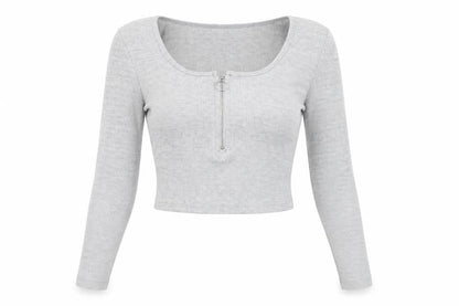 Womens UK Size 8 Missguided Grey Cropped T-Shirt