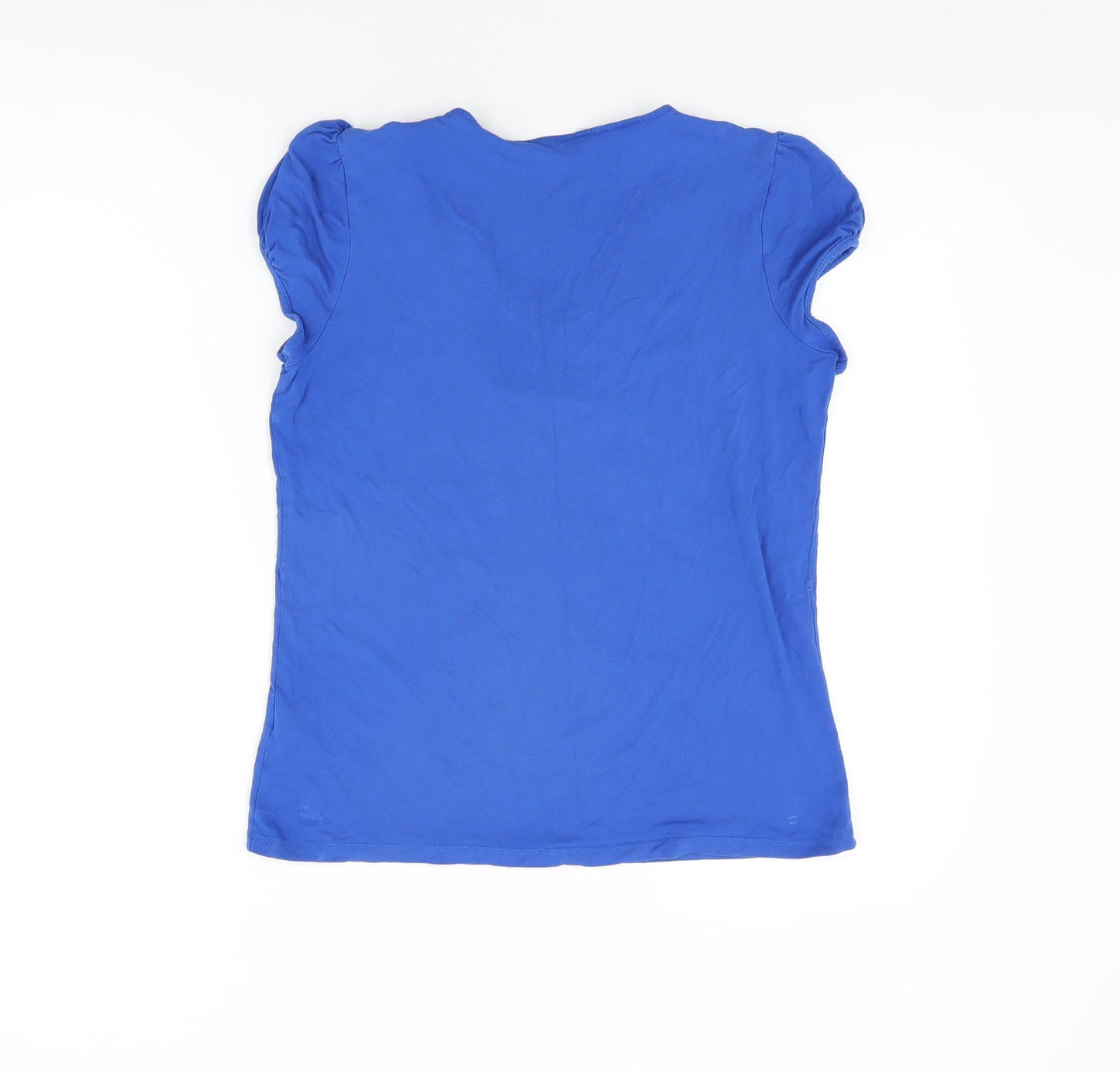 Womens UK Size 14 Debenhams Blue Basic T-Shirt