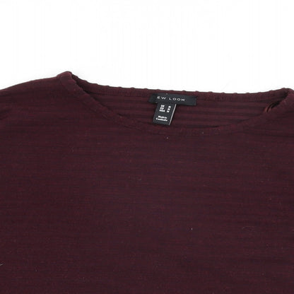 Womens UK Size M New Look Red Basic T-Shirt