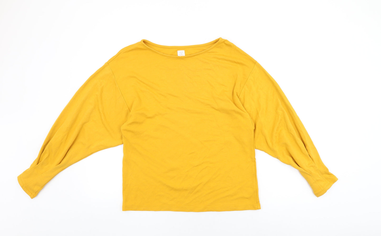 John Lewis Womens Yellow Viscose Basic T-Shirt Size 12 Boat Neck