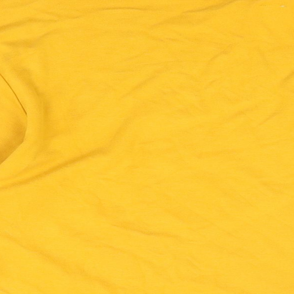 John Lewis Womens Yellow Viscose Basic T-Shirt Size 12 Boat Neck
